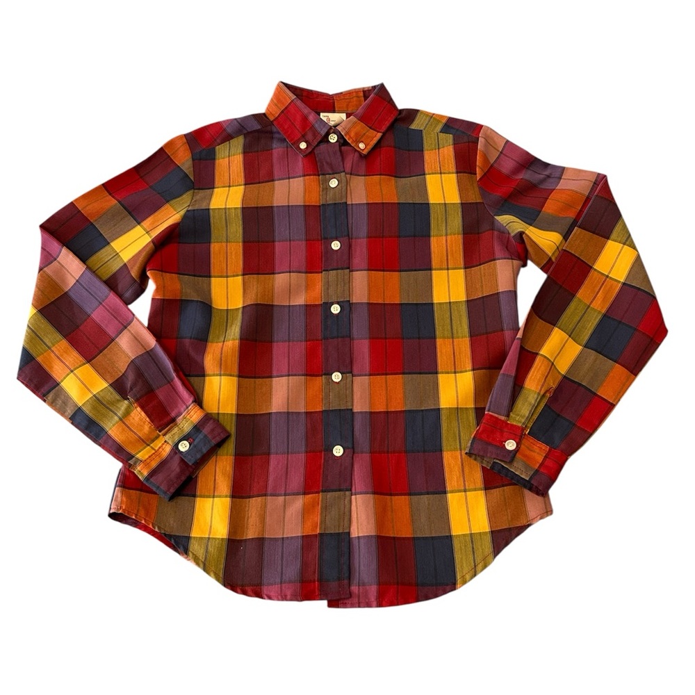 Vintage Rainbow Plaid Button Down Shirt